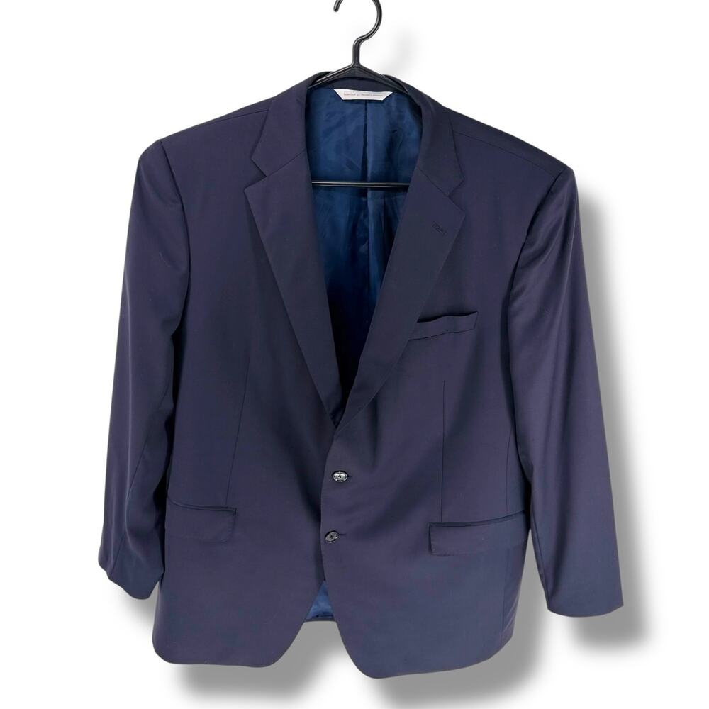 Samuelsohn Navy Blazer Italian Loro Piana Super 130s Wool Canada 48 Tall